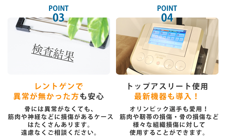 蓮人伝で異常が無かった方も安心。トップアスリート使用最新機器も導入!